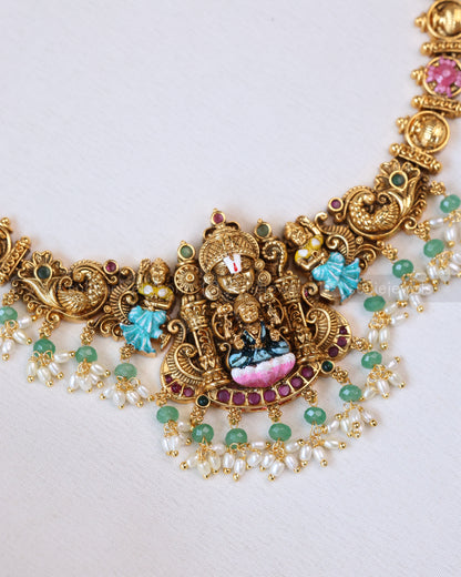 Premium Meenakari Venkateshwara Lakshmi & Lord Krishna Bridal Combo ( 3 piece )