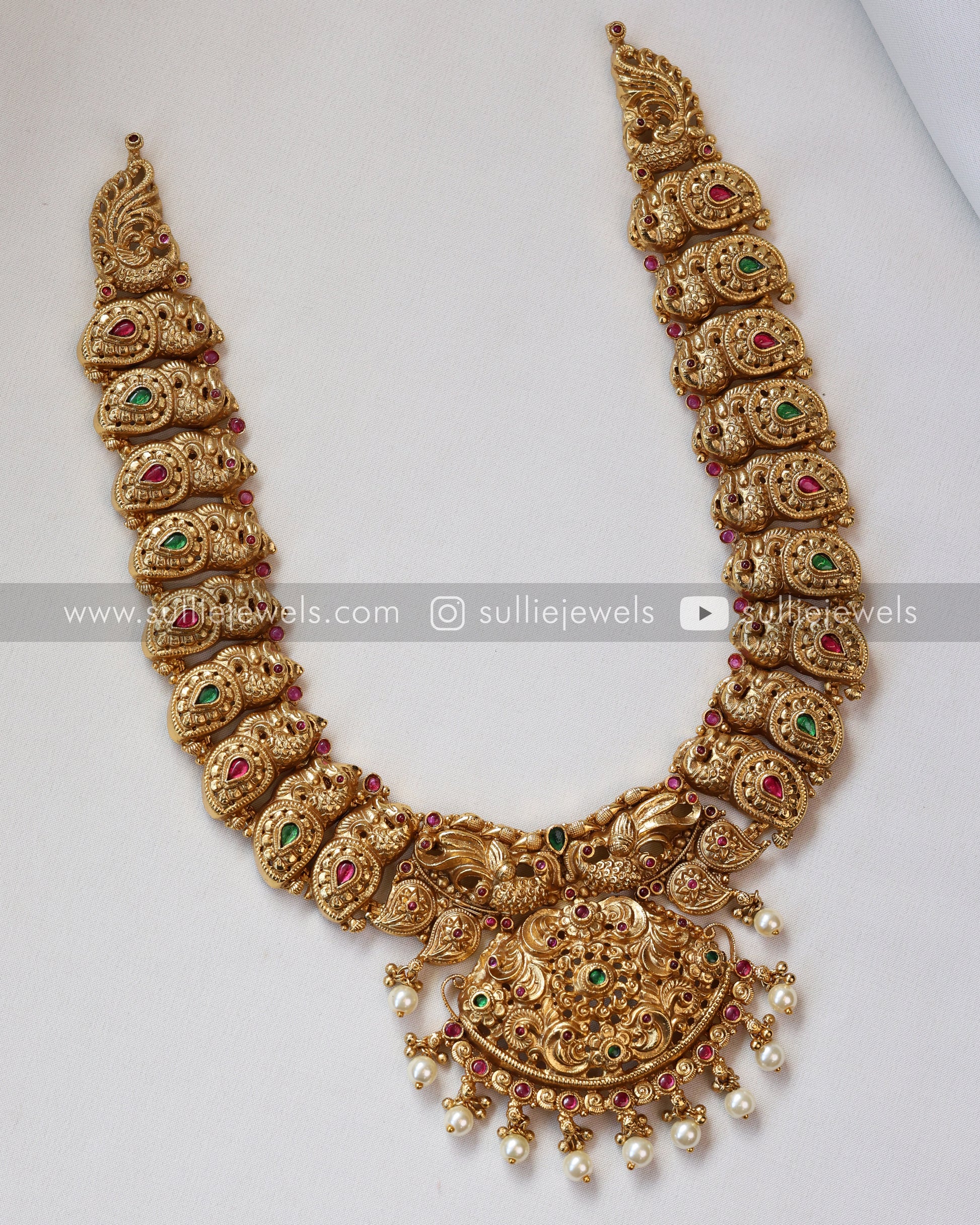 Peacock Premium Gold Mid Length Necklace – sulliejewels