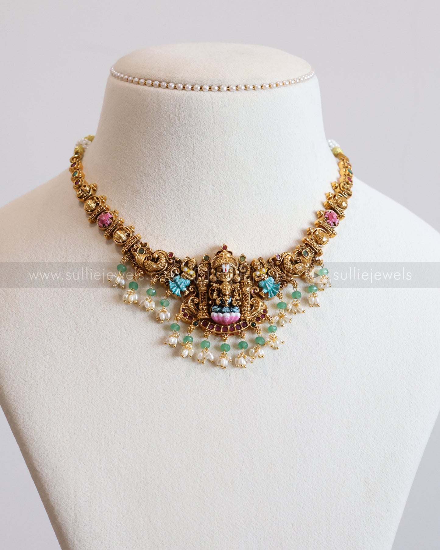 Premium Meenakari Venkateshwara Lakshmi & Lord Krishna Bridal Combo ( 3 piece )