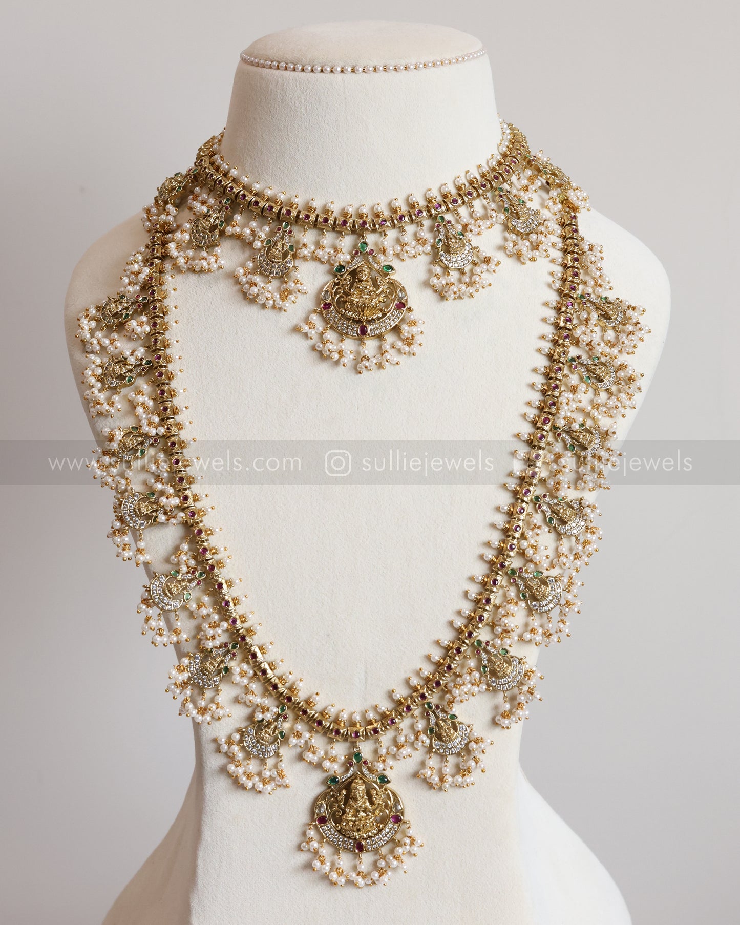 Lakshmi Pearl & White Stone Guttapusalu Bridal Combo ( 3 piece )