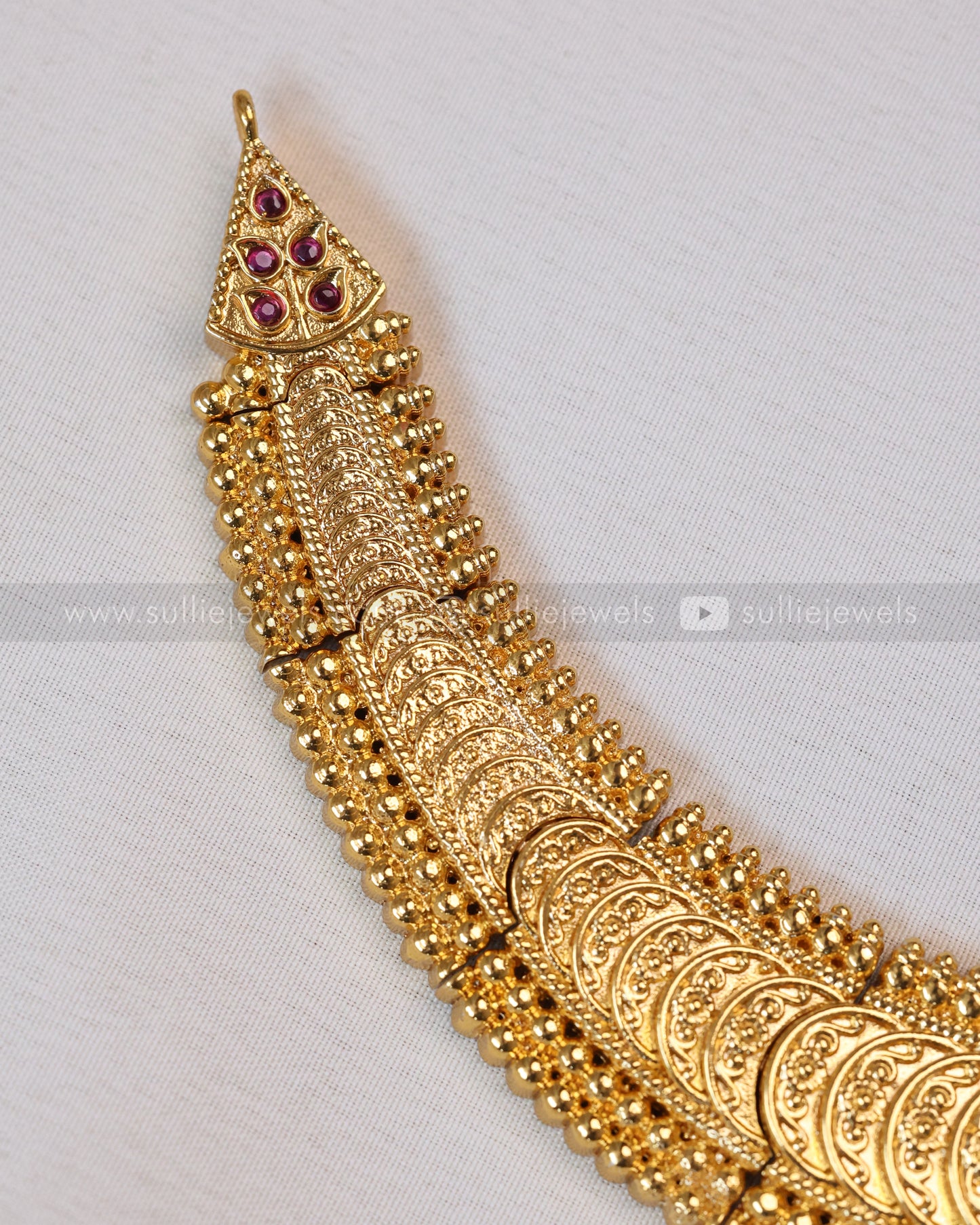 3563 - Multicolour Stone Broad Kaashumaala Necklace with Jhumka