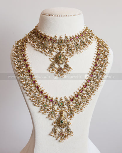 No Idol AD Raindrop Pendant Guttapusalu Hanging Bridal Combo ( 3 piece )