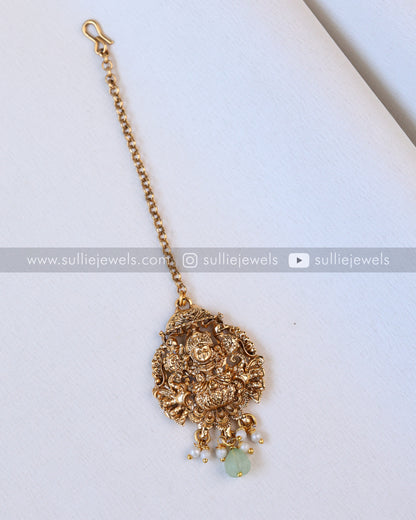 Sullie Basic - Lakshmi Bridal Mint Beads Combo with Tikka ( 4 piece )