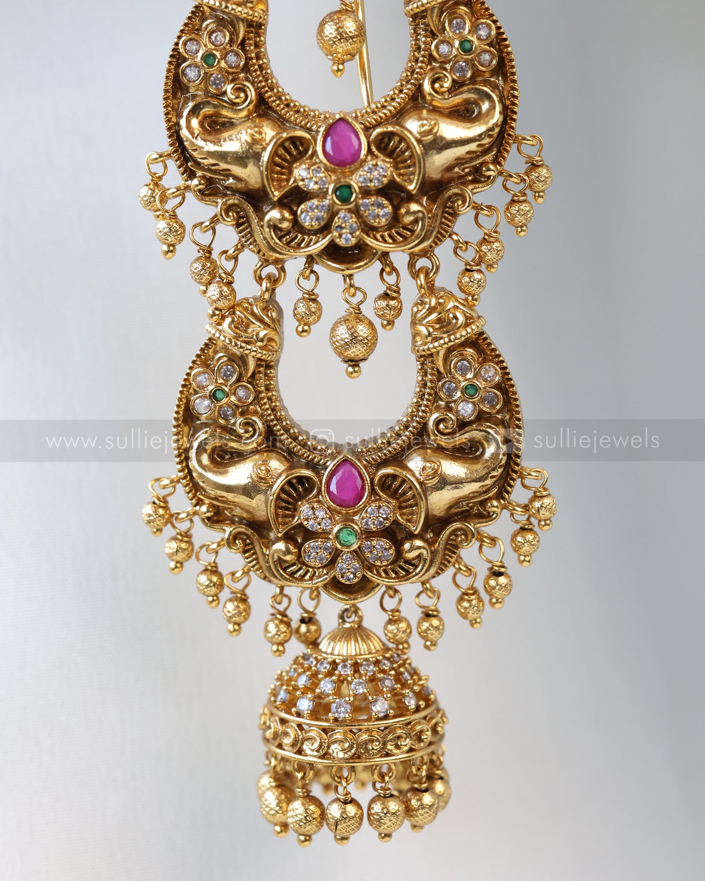 Double Layer Elephant Stone Premium Hair Brooch