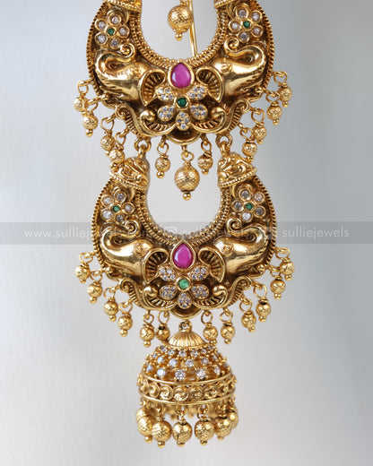 Double Layer Elephant Stone Premium Hair Brooch