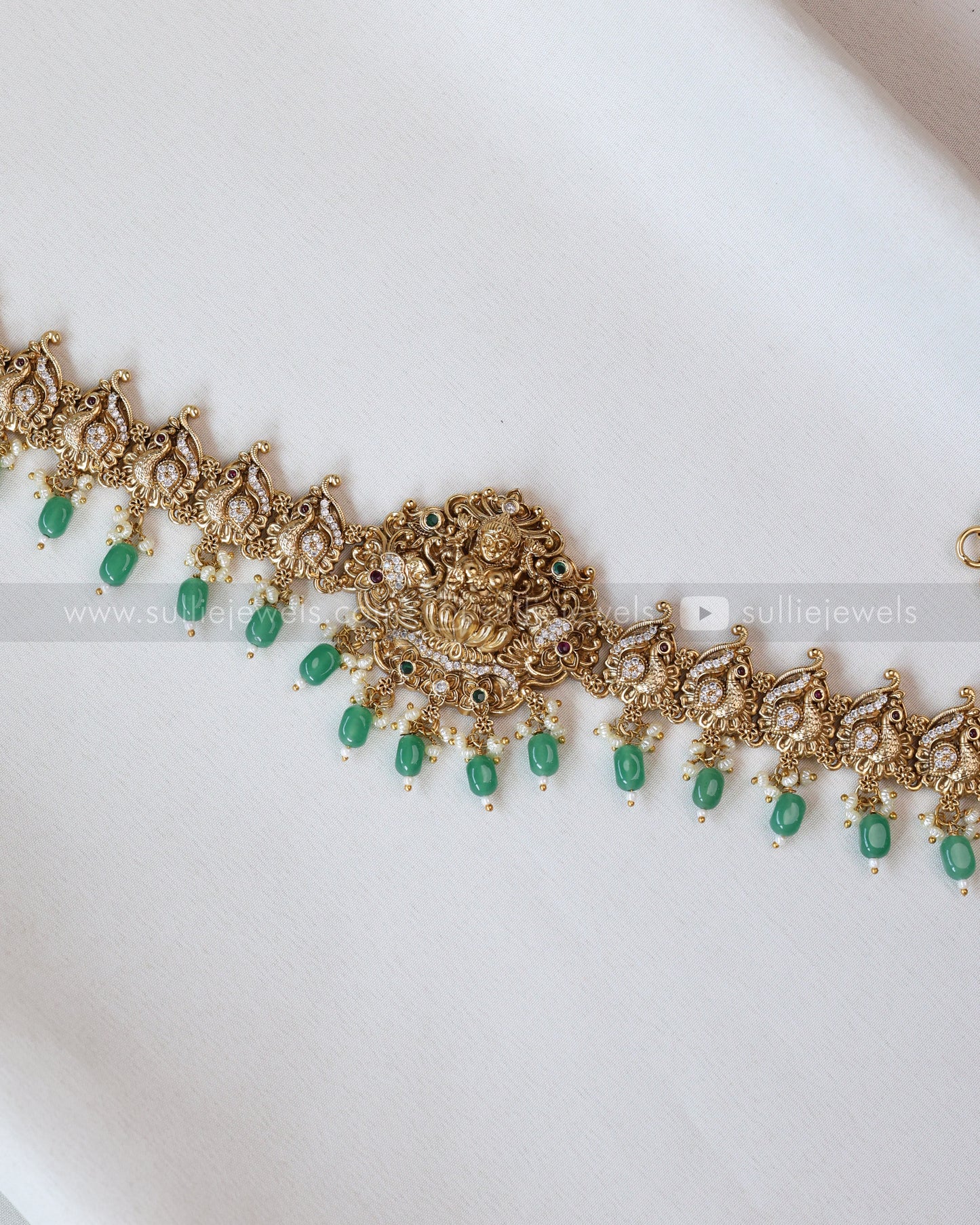 H191 - Premium Mint Green Beads Goddess Hipchain
