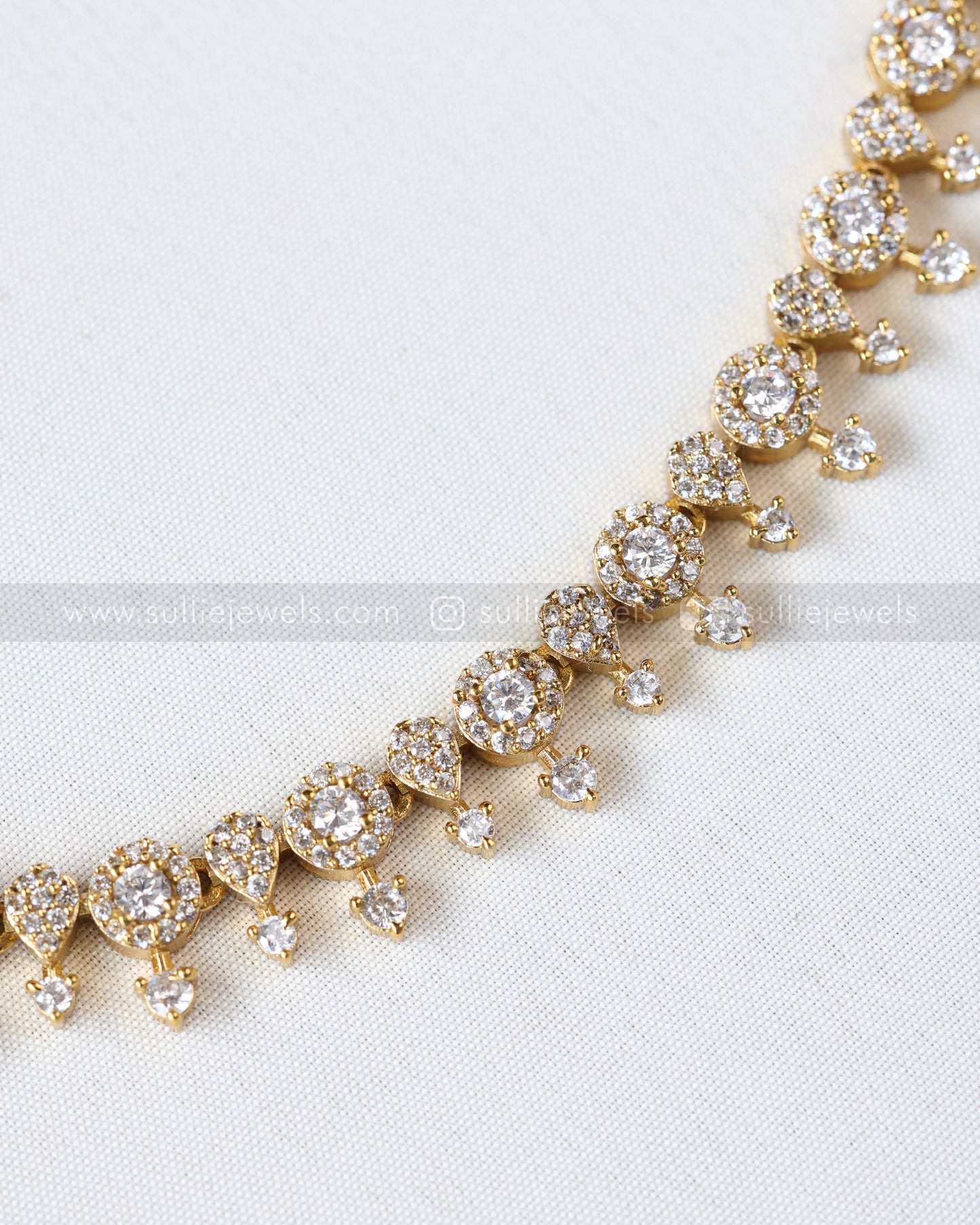3861 - Raindrop Diamond Spike Necklace with Stud