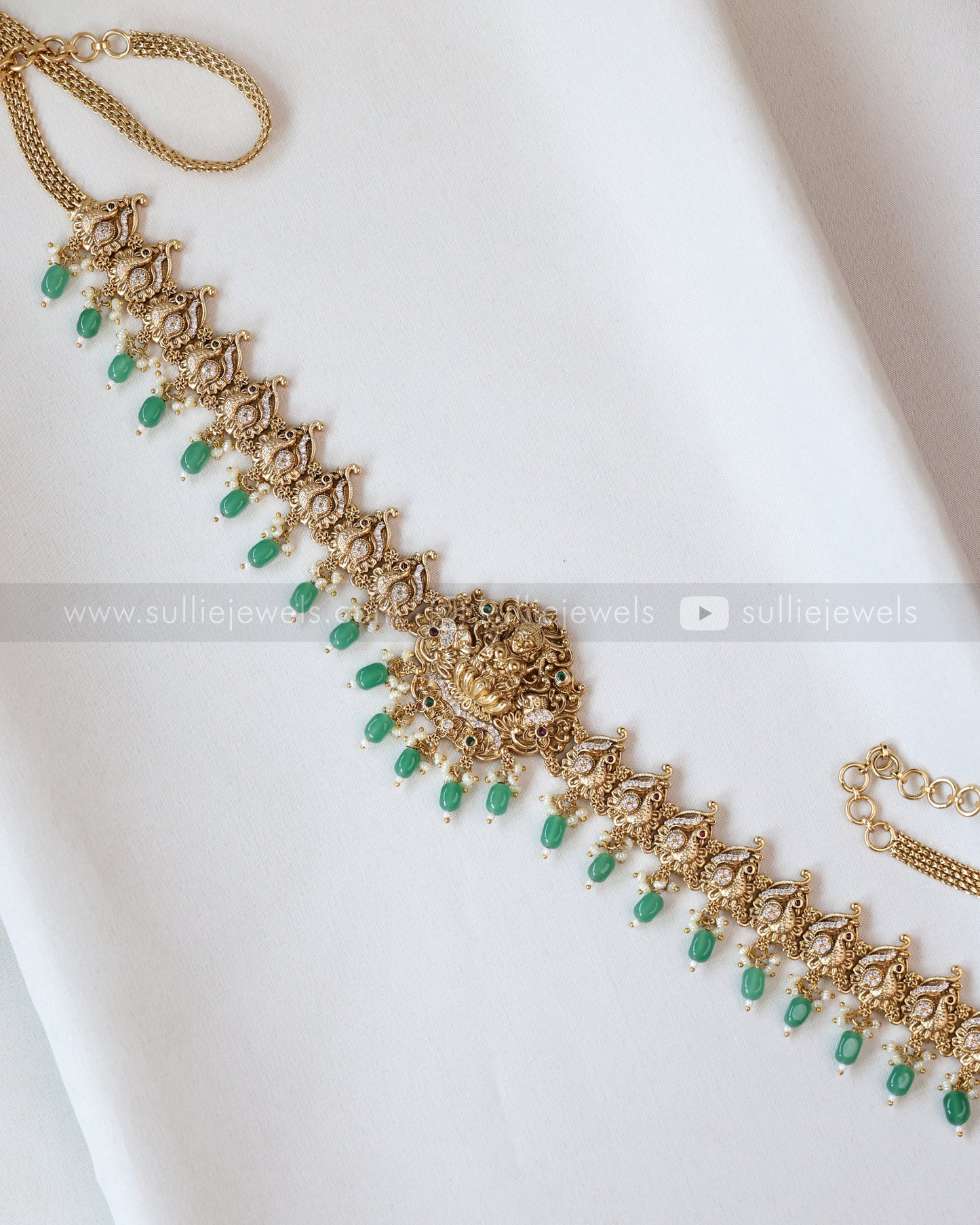 H191 - Premium Mint Green Beads Goddess Hipchain