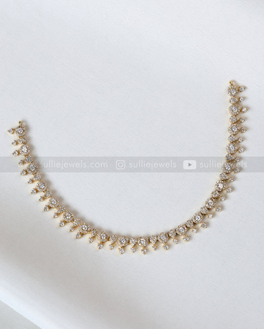 3861 - Raindrop Diamond Spike Necklace with Stud