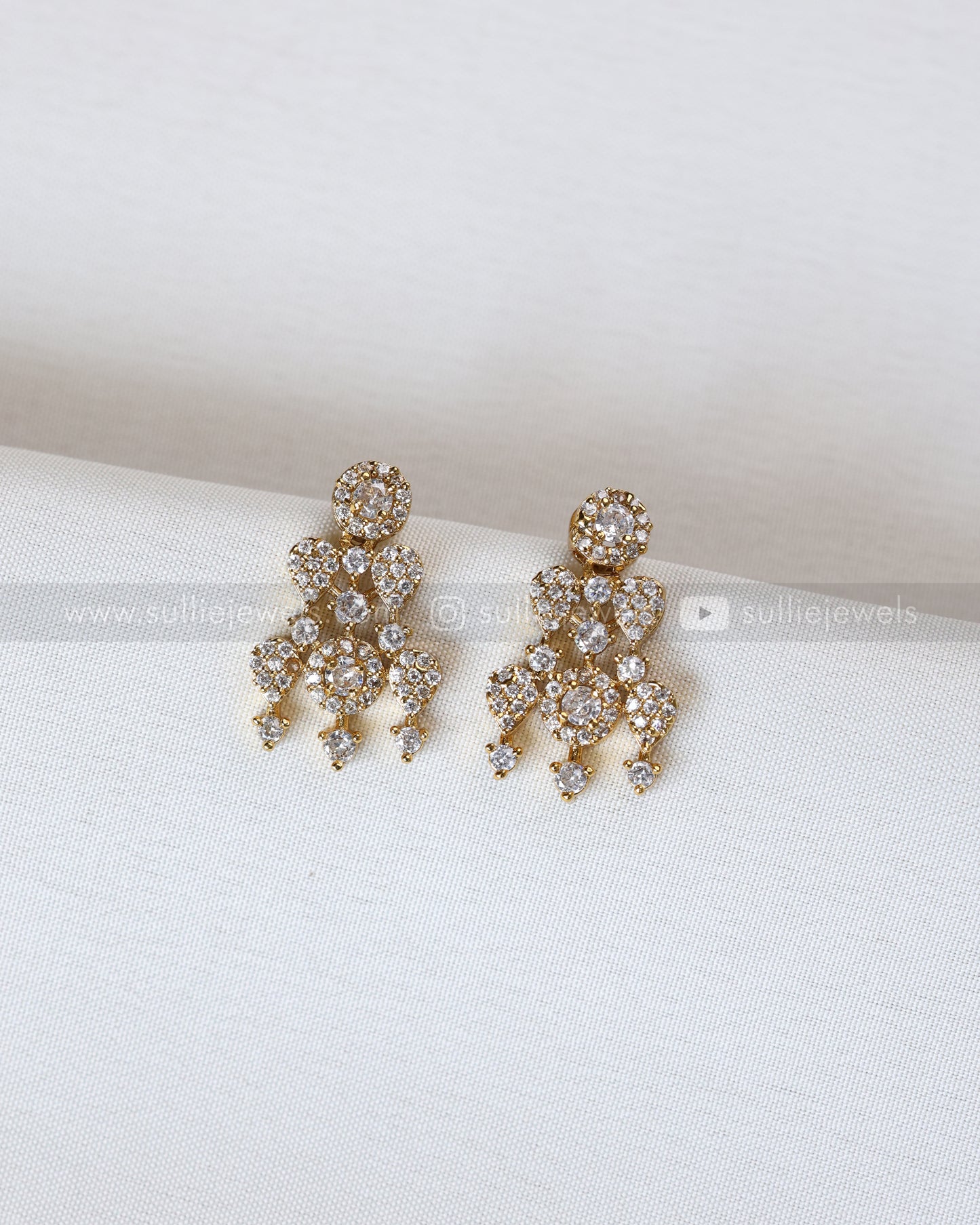 3861 - Raindrop Diamond Spike Necklace with Stud