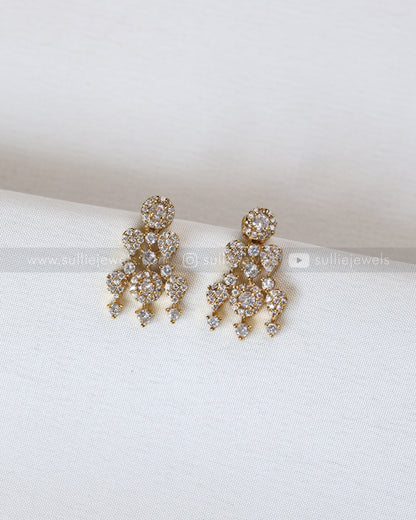 3861 - Raindrop Diamond Spike Necklace with Stud