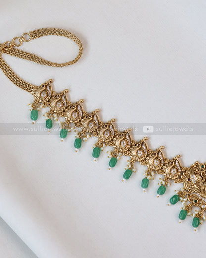 H191 - Premium Mint Green Beads Goddess Hipchain