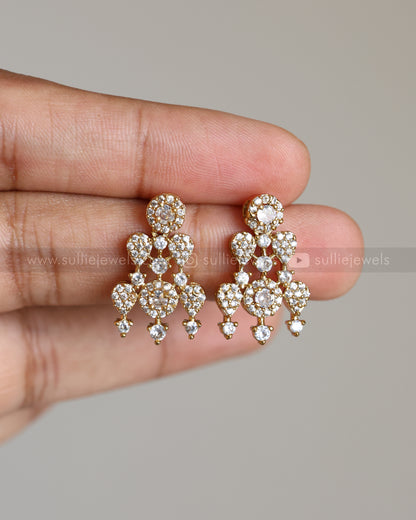 3861 - Raindrop Diamond Spike Necklace with Stud