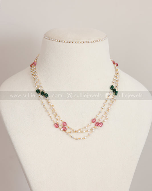3834 - Multicolour Multi-layered Pearl Chain