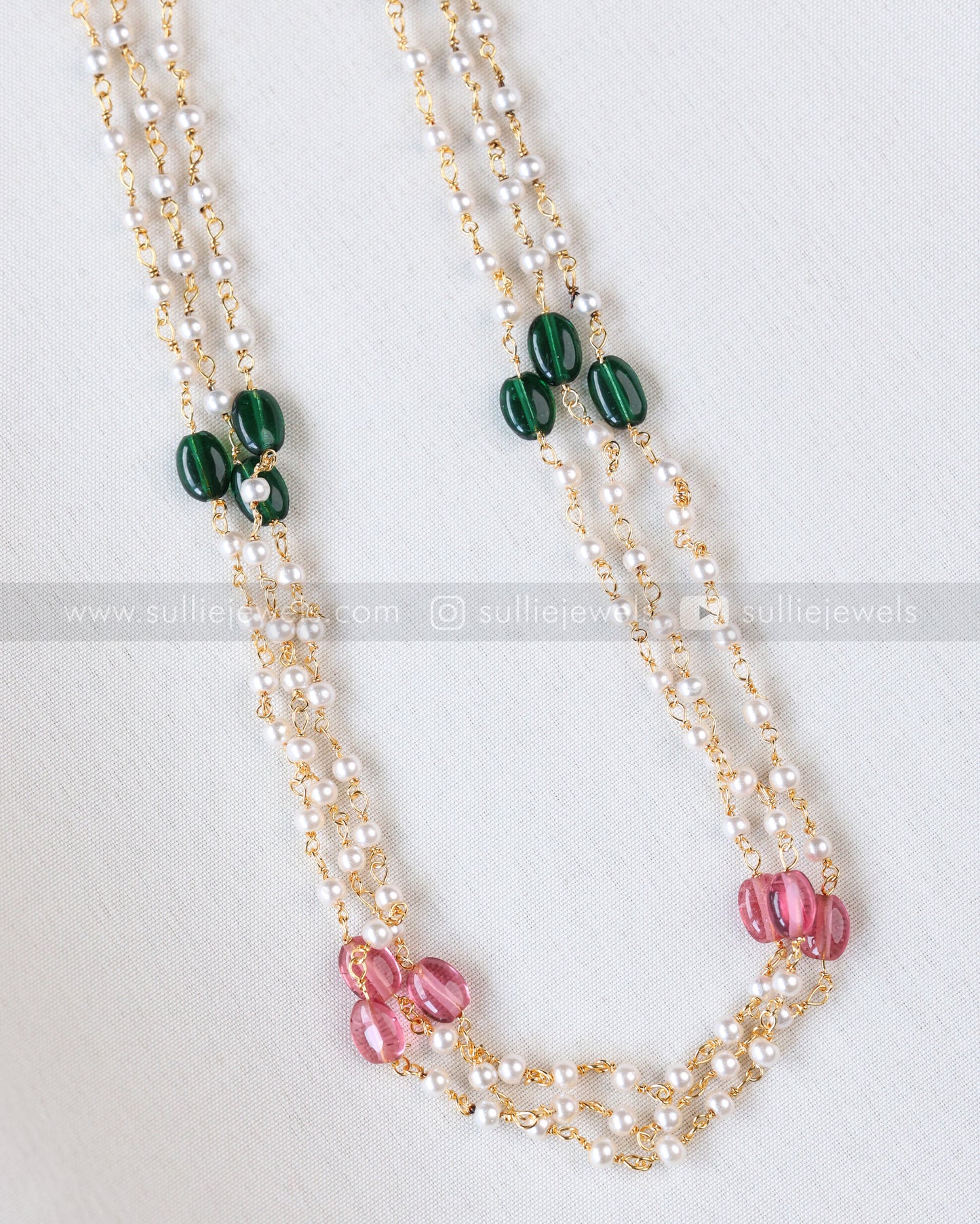 3834 - Multicolour Multi-layered Pearl Chain