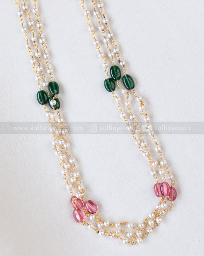 3834 - Multicolour Multi-layered Pearl Chain
