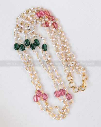 3834 - Multicolour Multi-layered Pearl Chain