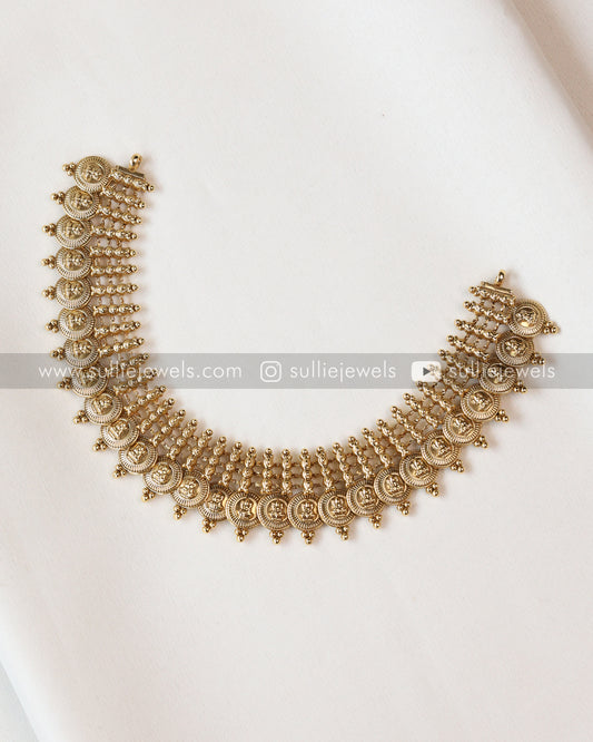 Lakshmi Gold Coin Necklace with Jhumka