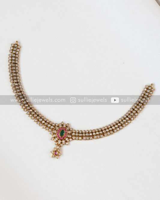 AD Ruby & Green Necklace with Earring