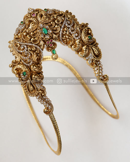 Peacock Bridal Green Premium Armlet