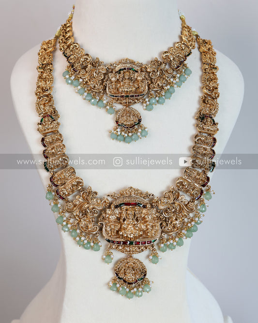 Sullie Basic - Lakshmi Bridal Mint Beads Combo with Tikka ( 4 piece )