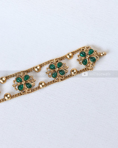 2145 - Sullie Basic Green Flower Choker with Stud