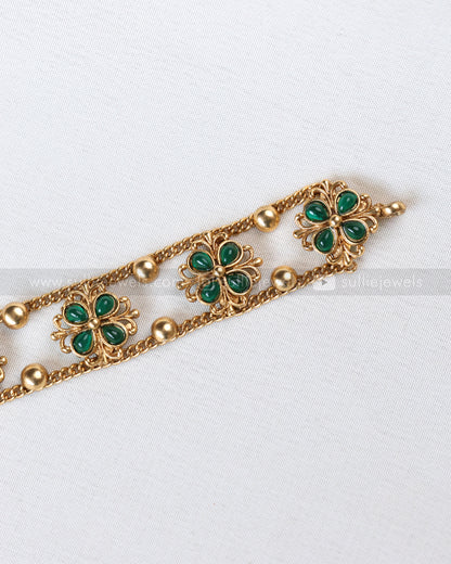 2145 - Sullie Basic Green Flower Choker with Stud