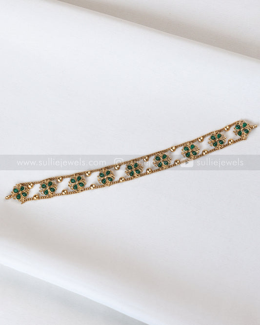 2145 - Sullie Basic Green Flower Choker with Stud