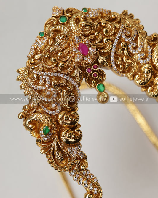 Peacock Gold Bridal Pink Premium Armlet