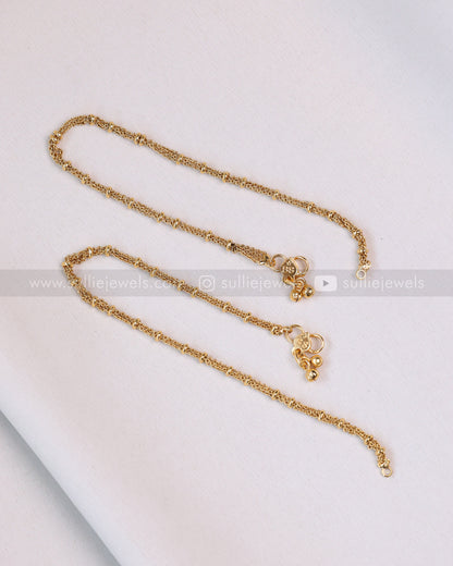 AK106 - Minimal Golden Ball Design Anklet