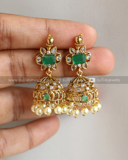Stone Designer Choker / Necklace with Jhumka