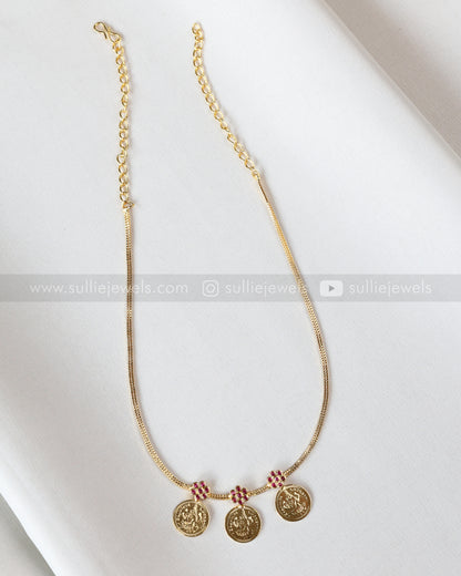 3932 - Ruby Flower Gold Plated Kashumaala