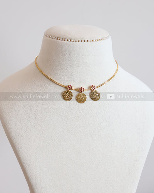 3932 - Ruby Flower Gold Plated Kashumaala