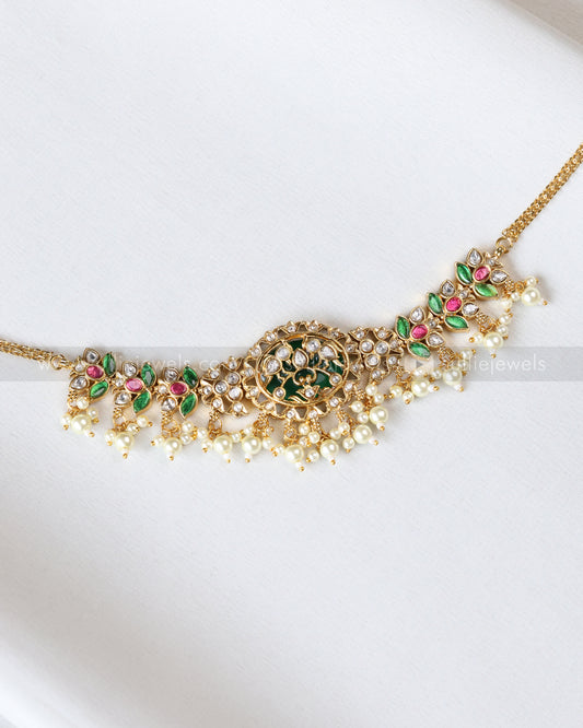 Kundan Inlay Premium Choker / Necklace with Earring