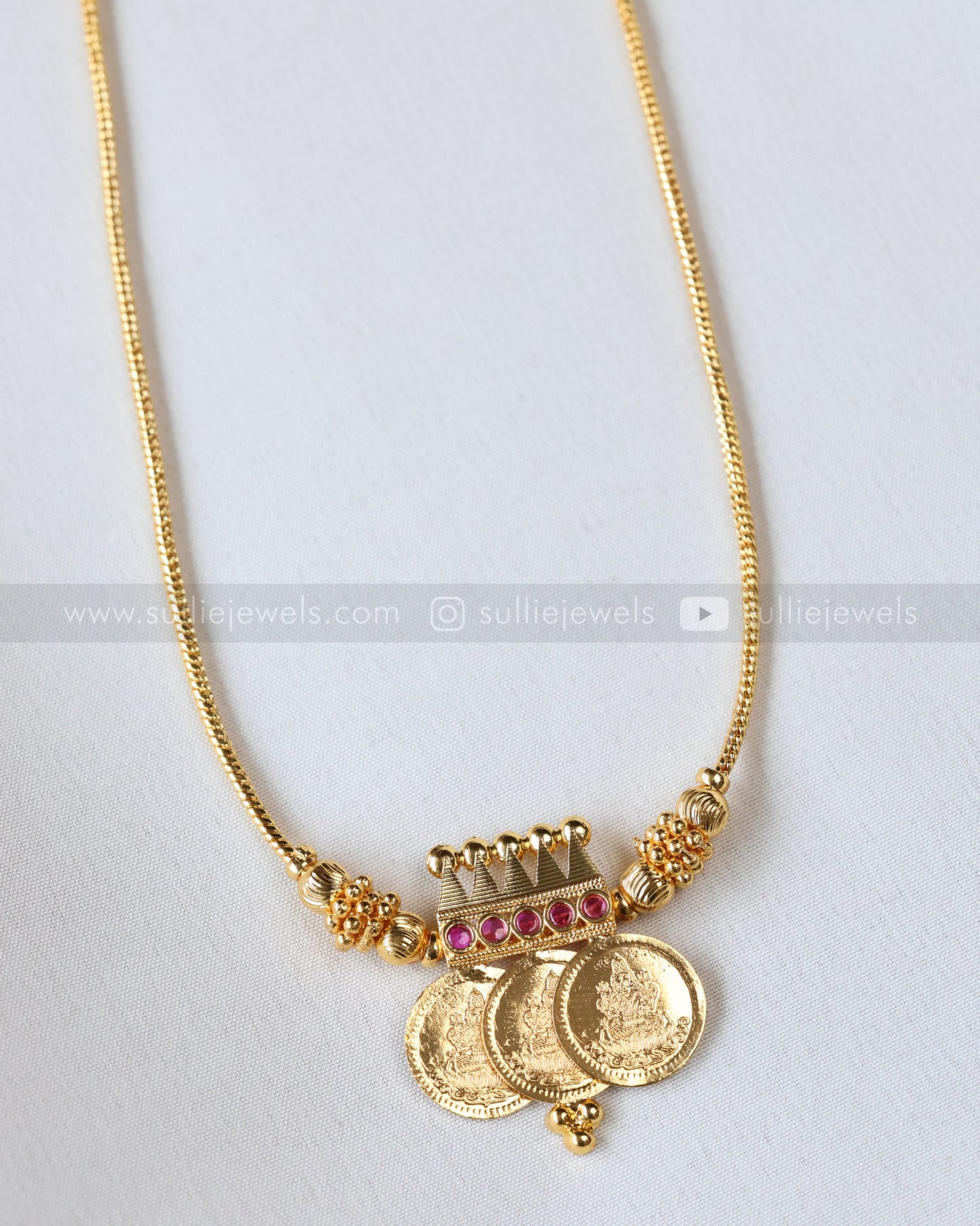 3933 - Gold Plated Mangalsutra Coin Pendant Chain