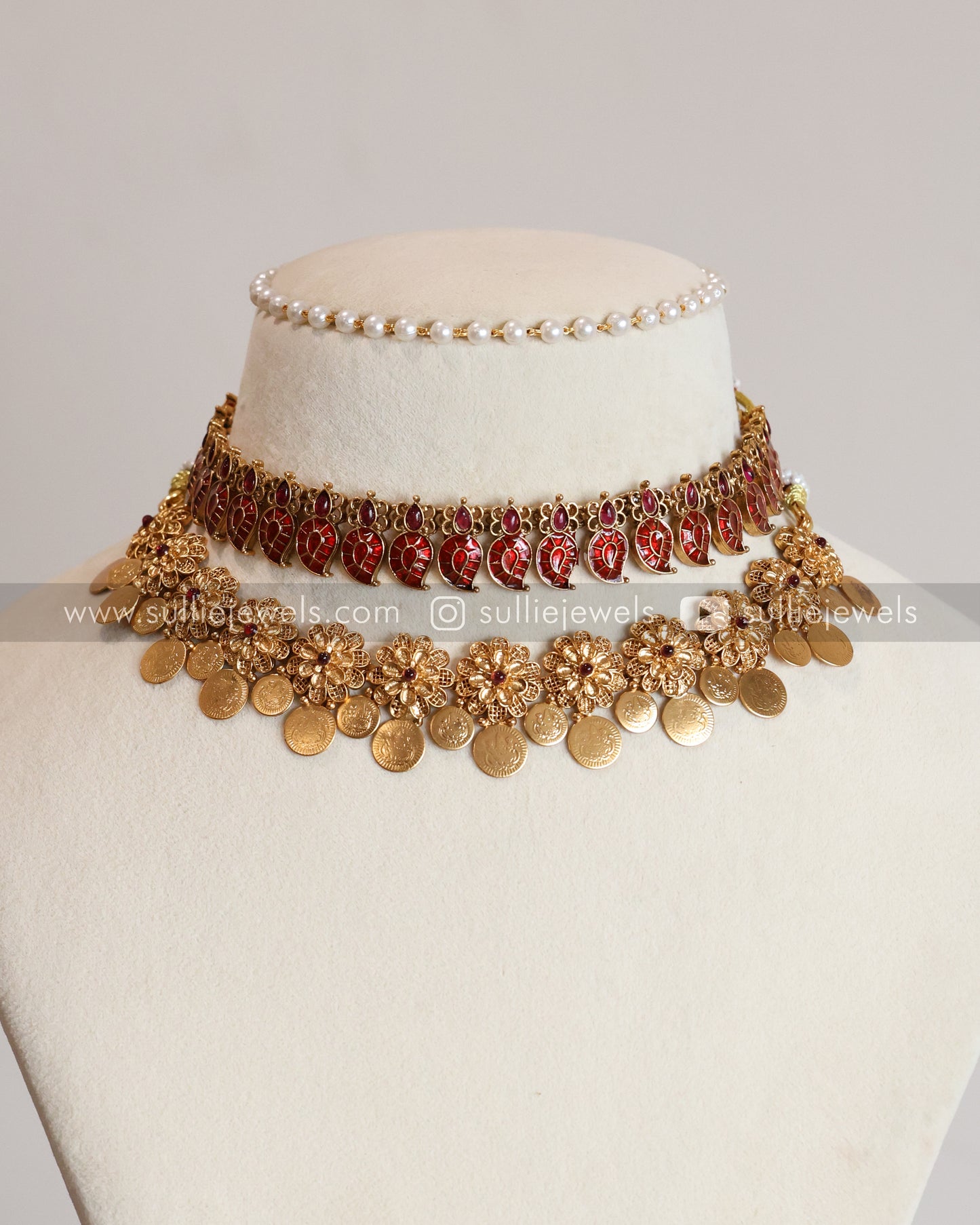 Flower Coin Ruby Palakka Mango Layered Combo ( 4 piece )