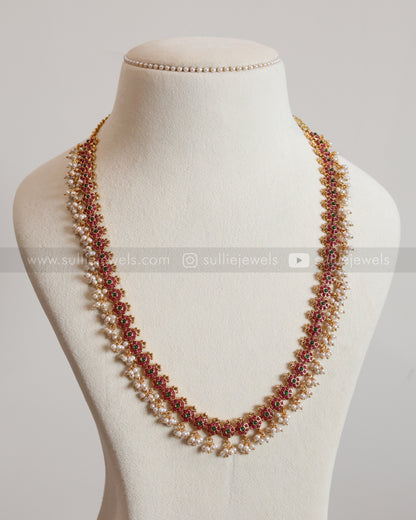 No Idol - Kemp Flower Guttapusalu Long Chain with Jhumka