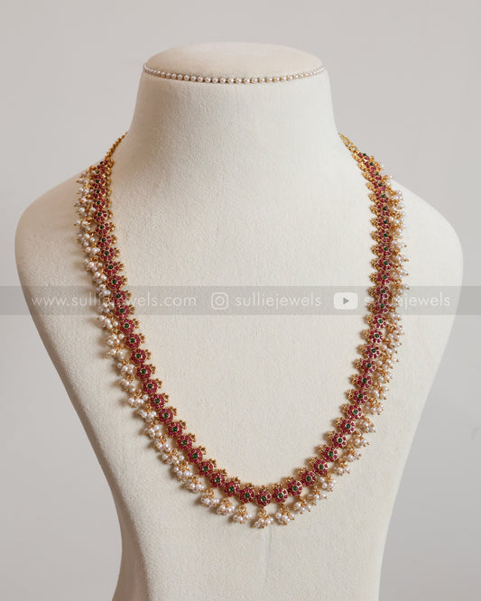 No Idol - Kemp Flower Guttapusalu Long Chain with Jhumka