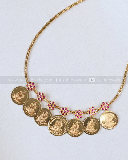3934 - Ruby Flower Gold Plated Kashumaala
