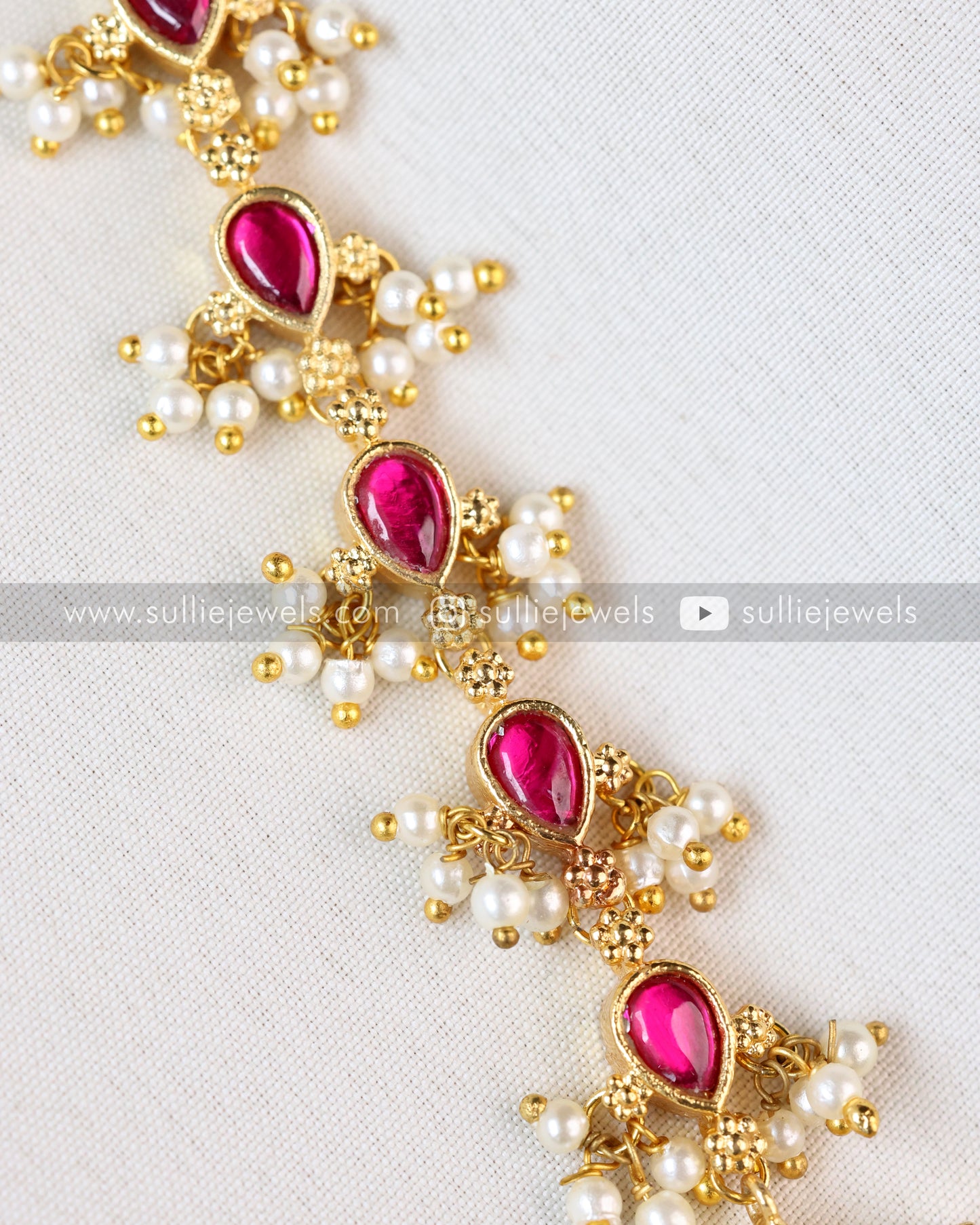 Premium Kemp Chandbali Tikka with Mint beads