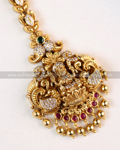 Premium Peacock Lakshmi Stone Tikka