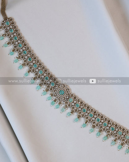 Victorian Pastel Green Stone Premium Hipchain