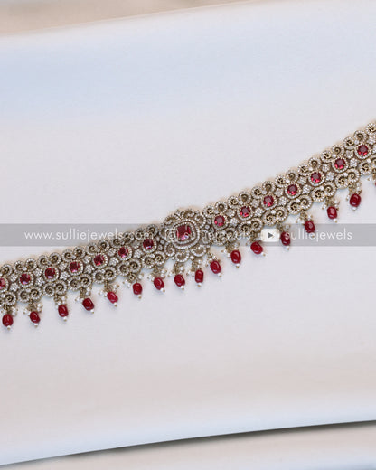 Victorian Ruby Stone Premium Hipchain