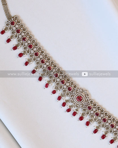 Victorian Ruby Stone Premium Hipchain