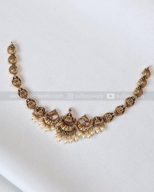3896 - Lakshmi Pearl Chandbali Design Necklace with Jhumka