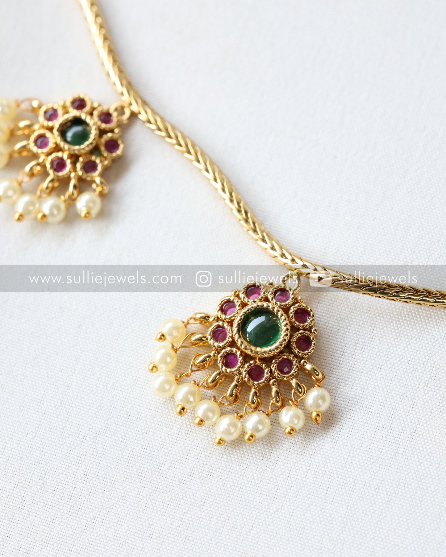 Minimal Gold & Stone Necklace with Stud