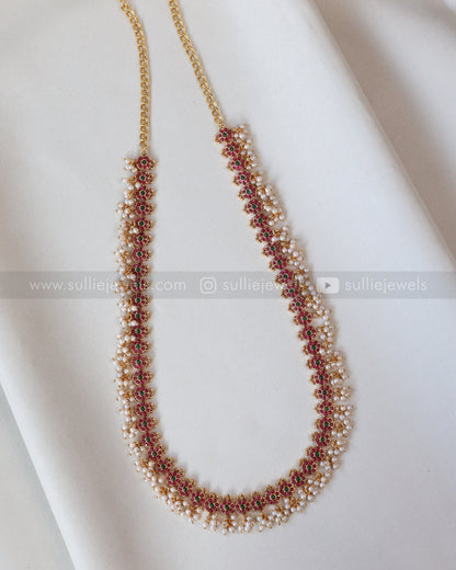 No Idol - Kemp Flower Guttapusalu Long Chain with Jhumka