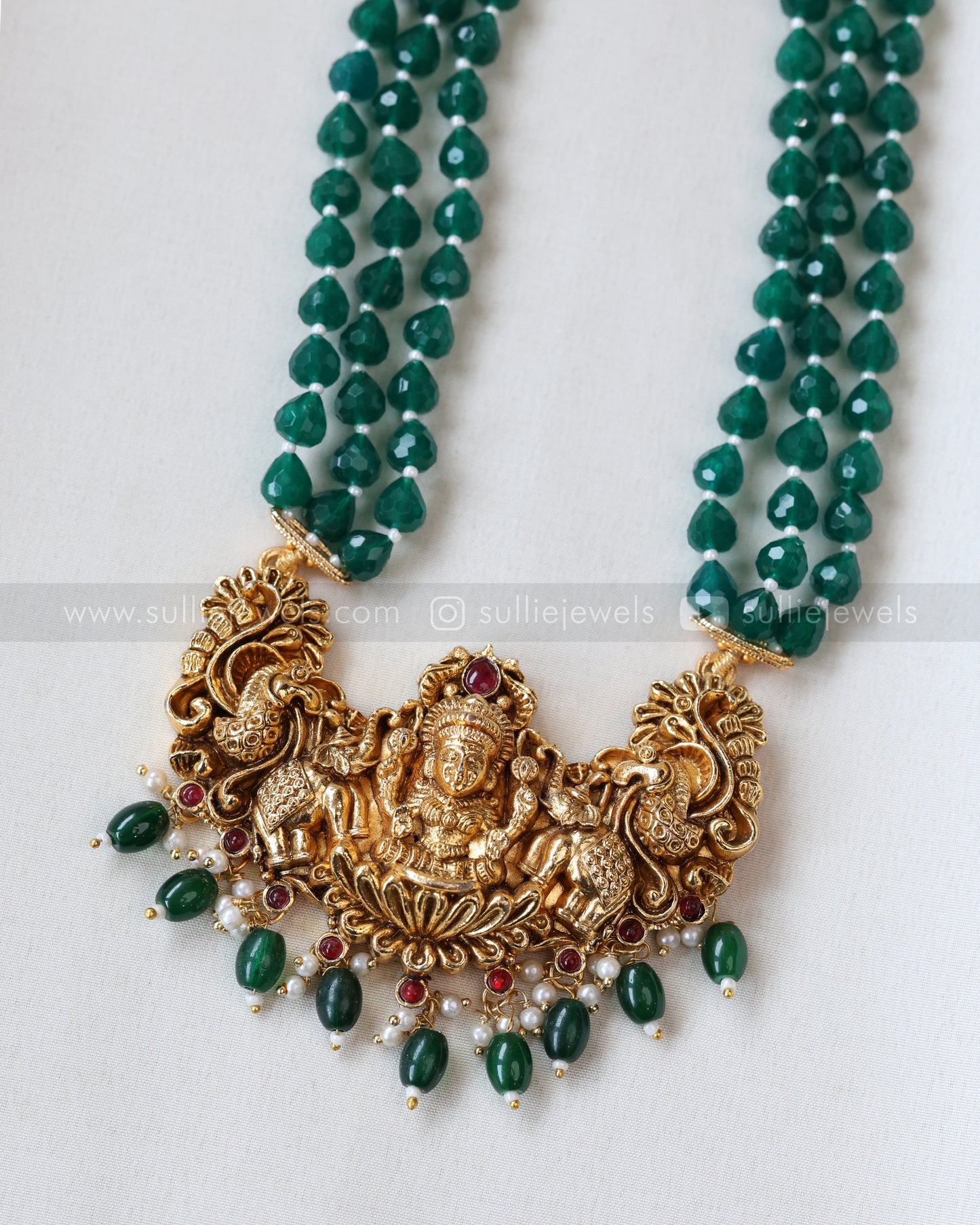 7160 - Sullie Basic - Lakshmi Green Haram with Earrings