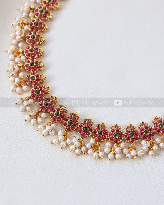 No Idol - Kemp Flower Guttapusalu Long Chain with Jhumka