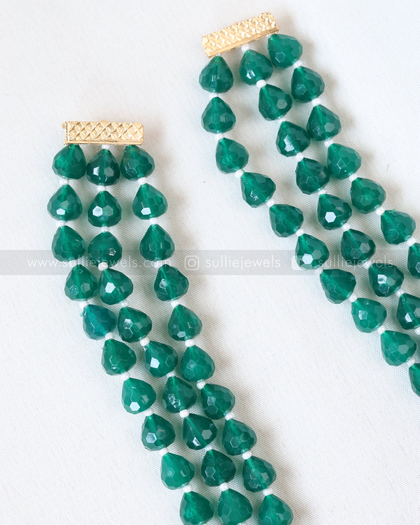 7160 - Sullie Basic - Lakshmi Green Haram with Earrings